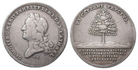 Braunschweig Calenberg Hannover, Georg II. 1727-1760, Silbermedaille 1737, von E. Hannibal, auf die feierliche Eröffnung der Universität Göttingen. Bü...