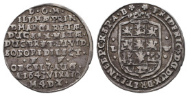 Braunschweig Lüneburg Celle, Friedrich 1636-1648, 1/8 Reichstaler 1643, Clausthal, auf den Tod seiner Schwester Margarethe, Gemahlin Johann Casimirs v...