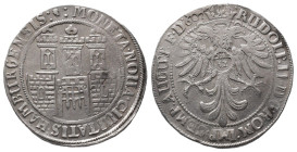 Hamburg, Stadt, Reichstaler (32 Schilling) 1607, mit Titel Rudolfs II. 28,21 g. Variante mit Jahreszahl am Ende der Rückseitenumschrift. Dav - (vgl. 5...