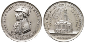 Hamburg, Stadt, Silbermedaille 1862, von H. Lorenz, auf die 100-Jahrfeier der Einweihung der großen St. Michaeliskirche am 19. Oktober, geprägt durch ...