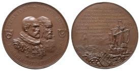 Hamburg, Stadt, Bronzemedaille 1894, von J. von Langa und P. F. Düyffcke, auf die 500-Jahrfeier der Übergabe des Schlosses Ritzebüttel an die Stadt Ha...