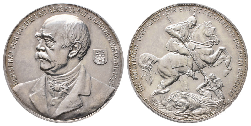 Hamburg, Stadt, Silbermedaille 1895, von F. Schaper, auf den 80. Geburtstag des ...