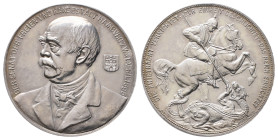 Hamburg, Stadt, Silbermedaille 1895, von F. Schaper, auf den 80. Geburtstag des Reichsgründers Fürst Otto von Bismarck, gewidmet von der Stadt Hamburg...
