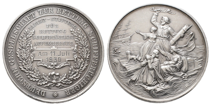 Hamburg, Stadt, Silbermedaille o. J. (graviert 1930) der Laeisz-Stiftung für Ret...