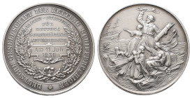 Hamburg, Stadt, Silbermedaille o. J. (graviert 1930) der Laeisz-Stiftung für Rettung Schiffbrüchiger auf hoher See. Verliehen an Ernst Krüger, Kapitän...