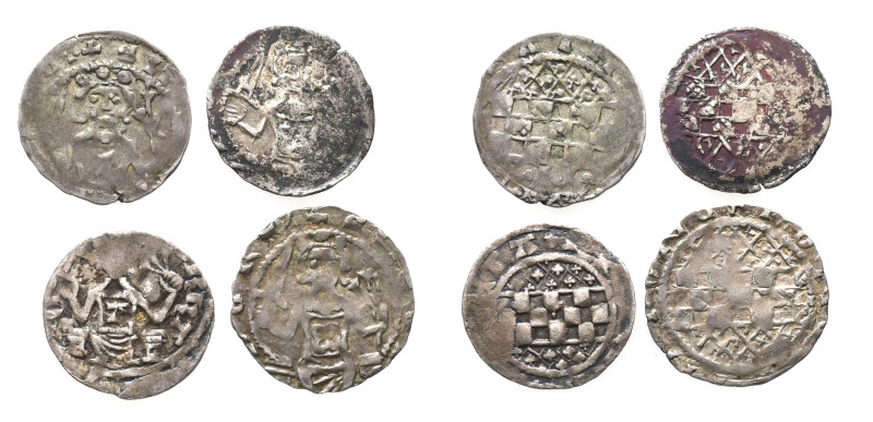 Mark, Engelbert III. 1347-1391, Hälbling, Unna (2x) und Iserlohn (2x). 4 Stück. ...