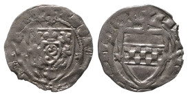 Mark, Adolf IV. 1398-1417, Pfennig, Schwerte. 0.71 g. Althoff 11 var. Kl. Randausbruch, sehr schön