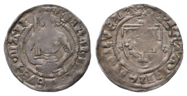 Mark, Gerhard 1422-1461, Pfennig, Breckerfeld. 0,68 g. Men. 90 var. Slg. Lej. 1344. Von großer Seltenheit. Leichte Prägeschwäche, sehr schön