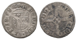 Mark, Gerhard 1422-1461, Vierling (1/4 Weißgroschen), Hörde. 0,72 g. Slg. Lej. 1350; Men. 89. Selten. Etwas berieben, sehr schön
