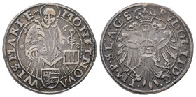 Mecklenburg Wismar, Stadt, Taler 1608. 28,07 g. Kunzel 102 B/e; Dav. 5935. Hübsche Patina, kl. Schrötlingsfehler, sehr schön +