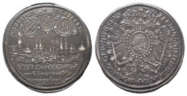 Nürnberg, Stadt, Reichstaler 1631, mit Titel Ferdinands II. 28,90 g. Friedenswunschtaler. Dav. 5650; Kellner 244. Walzenprägung. Kl. Zainende, sehr sc...