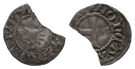 Oldesloe, Stadt, 1/4 Witten o. J. (vor 1379). 0,33 g. Jesse 345, Lange 9b. Von großer Seltenheit. Starker Randausbruch, sehr schön
