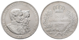Sachsen, Johann 1854-1873, Doppelter Vereinstaler 1872 B. Goldene Hochzeit. 37,10 g. AKS 160; Dav. 899; Kahnt 479 a; Thun 352. Etwas berieben, kl. Ran...