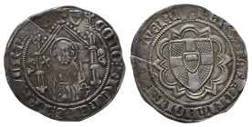 Trier, Kuno II. von Falkenstein 1362-1388, 1 1/2 Schilling zu 18 Pfennig o . J. (1372-1375). 1,83 g. Starker Schrötlingsriss, sehr schön-vorzüglich