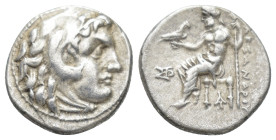 MACEDONIAN KINGDOM. Alexander III the Great (336-323 BC). AR drachm (16mm, 4.10 g). Posthumous issue of Magnesia ad Maeandrum, under Antigonus I Monop...