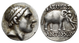 SELEUKID KINGS of SYRIA. Antiochos III ‘the Great’. 222-187 BC. AR Drachm (17mm, 4.07 g). Apamea on the Orontes mint. Struck circa 223-211 BC. Diademe...