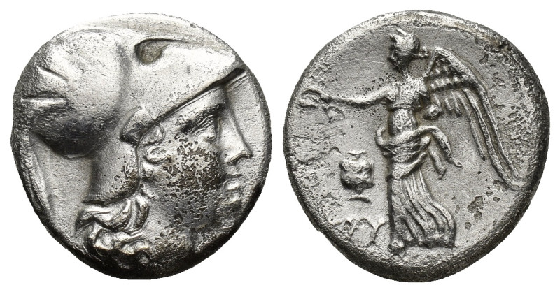 PAMPHYLIA. Side. (Circa 205-100 BC). AR Drachm. (17mm, 3.54 g) Chry-, magistrate...