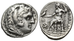 KINGS OF MACEDON. Alexander III 'the Great' (336-323 BC). Tetradrachm. (27mm, 16.61 g) Amphipolis. Obv: Head of Herakles right, wearing lion skin. Rev...