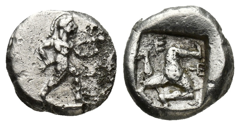 PAMPHYLIA, Aspendos. Circa 465-430 BC. AR Third Stater (12mm, 2.75 g). Warrior, ...