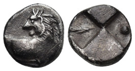 THRACE, Chersonesos. Circa 386-338 BC. AR Hemidrachm (11mm, 2.29 g). Forepart of lion right, head reverted / Quadripartite incuse square with alternat...