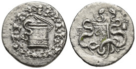 PHRYGIA, Apameia. Circa 166-133 BC. AR Tetradrachm (26mm, 11.67 g). Cistophoric standard. Struck circa 150-140 BC. Cista mystica with serpent; all wit...