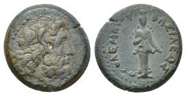 Ptolemaic Kingdom of Egypt, Ptolemy III Euergetes Æ Dichalkon. (14mm, 2.82 g) Salamis, 246-222 BC. Diademed head of Zeus-Ammon right / ΠTOΛEMAIOY BAΣI...