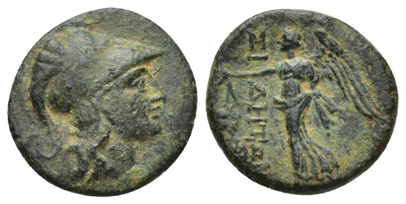 PAMPHYLIA, Side. Circa 1st Century BC. Æ (15mm, 2.77 g). Head of Athena right, w...