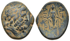PHRYGIA. Apameia. Ae (22mm, 5.22 g) (Circa 88-40 BC). Diodo-, magistrate. Obv: Laureate head of Zeus right. Rev: AΠΑΜΕ / ΔΙΟΔΟ. Cult statue of Artemis...