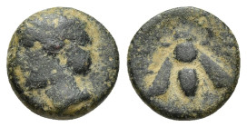IONIA. Ephesos. Ae (11mm, 1.30 g) (Circa 387-295 BC). Obv: Female head left. Rev: EΦ. Bee.