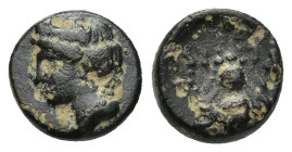 IONIA, Ephesos. Circa 375 BC. Æ (9mm, 1.39 g). Head of female left / Bee.