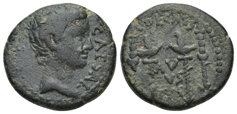PISIDIA. Antioch. Augustus (27 BC-14 AD). Ae. (23mm, 10.13 g) Obv: CAESAR. Bare ...