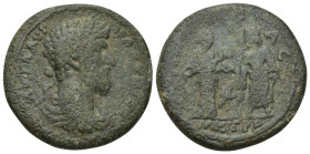 Galatia, Ancyra, Lucius Verus 161-169 AD, AE (31mm, 24.16 g) ΑVΤ Λ ΑVΡΗΛ ΟVΗΡΟϹ; laureate-headed bust of Lucius Verus wearing cuirass and paludamentum...