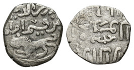 Mamluk. Baybars I (al-Zahir Rukn al-Din). 658-676/1260-1277. AR fractional dirham (13mm, 1.10 g). Lion below legend / Legend.