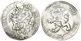 Malta. Sovereign Military Order of Malta. Antoine de Paule. Grandmaster AD 1623-1636. Tallero AR (40mm, 26.82 g) MO ARG PRO C[O]N FOE BELG, armored ha...