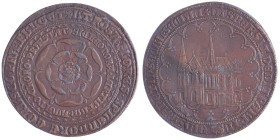Leonor de Portugal (1434-1467) 
Judenmédaille en bronze, Prague, XVII siècle, plomb bronzé, fonte postérieure 33.07 g. 51 mm
Ref : Bernhart 7, Klein B...