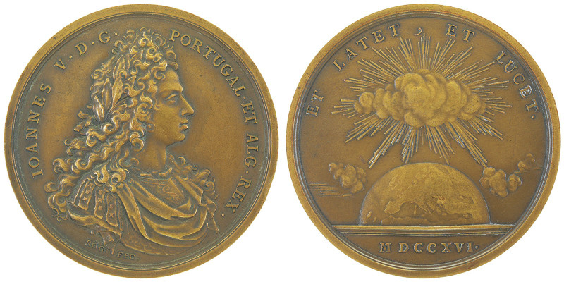 Joao V 1706-1750
Médaille en Bronze, 1716, AE 164 g. 71 mm
par Roeg sur la tranc...