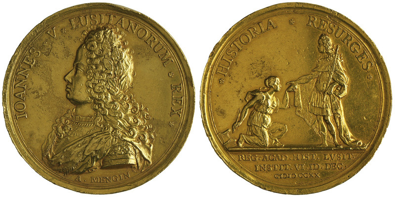 Joao V 1706-1750
Très rare médaille en or, Académie Royale d'histoire, 1720, AU ...