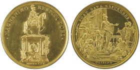 Joseph 1750-1777
Médaille en or, 1775, commémora- tion de l'érection de son monument
à Lisbonne après la reconstruction de
la ville détruite par le tr...
