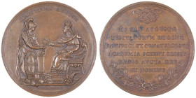 Marie I & Pierre III 1777-1786
Grande médaille en Bronze, 1783, dédiéee par l'Académie Real des Sciences à la reine Maria, AE 122.88 g. 72 mm par João...