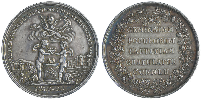 Marie I & Pierre III 1777-1786
Médaille en argent, 1785 , par José Gaspart, comm...