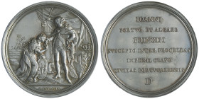 Jean, Prince Régent (1799-1816)
Médaille en argent, 1799 par João de Figueiredo, dédiéee par la Ville de Porto au Prince Régent,
AG 60.31 g. 55 mm
Ref...
