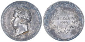 Jean, Prince Régent (1799-1816)
Médaille en argent, 1809, commémoration de la Prise de Cayenne aux Français,
AG 67.44 g. 51 mm par Pidgeon Avers : D:J...