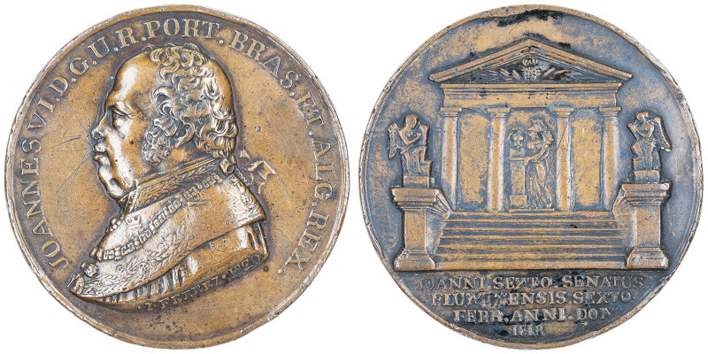 Jean VI le Clément 1816-1826
Médaille du Senatus Fluminensis, confirmant Joao VI...