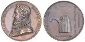 Jean VI le Clément 1816-1826
Médaille en Bronze, 1819, dédiée à la mémoire de Camões par Morgado de Mateus,
AE 58.30 g. 50 mm par Donadio.
Avers : LD....