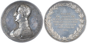 Marie II 1826-1828
Médaille en argent, 1827, commémoration de la nomination de D. Miguel au poste de régent du Portugal, AG 71.83 g. 50 mm par D. Char...