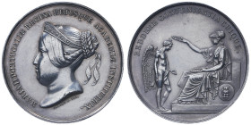 Maria II 1834-1853
Médaille en argent, 1851,
AG 37 g. 37 mm , par Gerard. Avers : MARIA II PORTUGALIAE REGINA HUJUSQUE ACADEMIAE INSTITUTRIX
Revers : ...