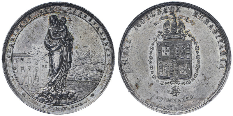 Pierre V 1853-1861
Médaille en argent 1852, Société royale humanitaire de Porto,...