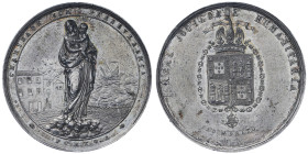 Pierre V 1853-1861
Médaille en argent 1852, Société royale humanitaire de Porto,
AG 39.28 g. 40 mm
Avers : CHARIDADE COM PRESEVERANCA PORTO
Revers : R...