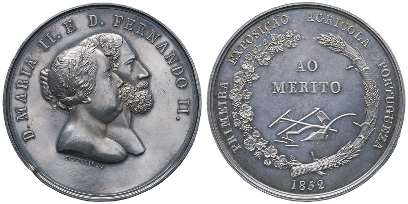 Pierre V 1853-1861
Médaille en argent 1ère exposition agricole portugaise, 1852,...