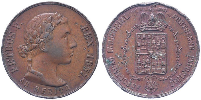 Pierre V 1853-1861
Médaille en Bronze, 1857, Association Industriellede Porto
AE...
